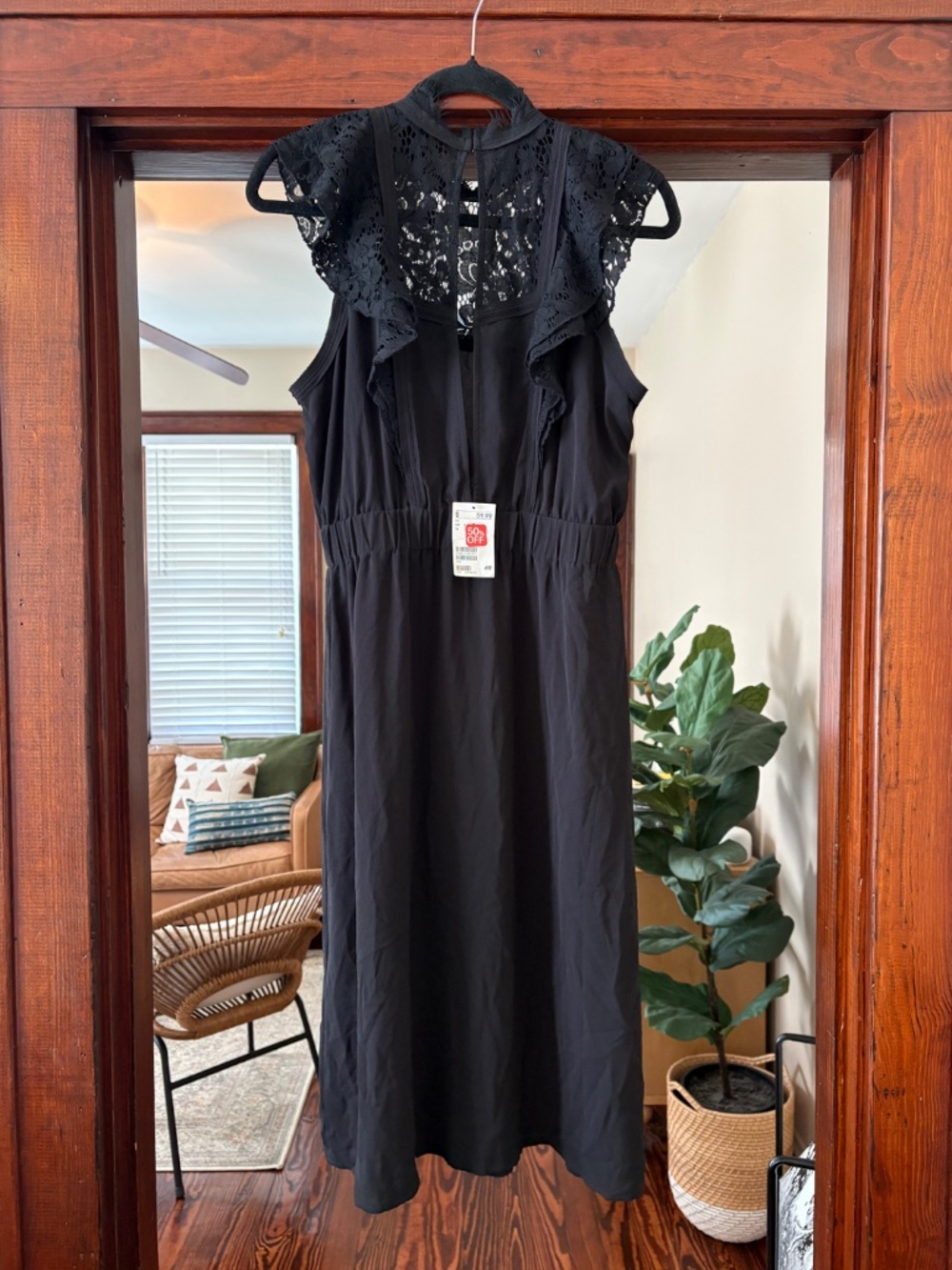 NWT H&M Black Lace Ruffle Dress | Size 2 - Picture 3 of 7